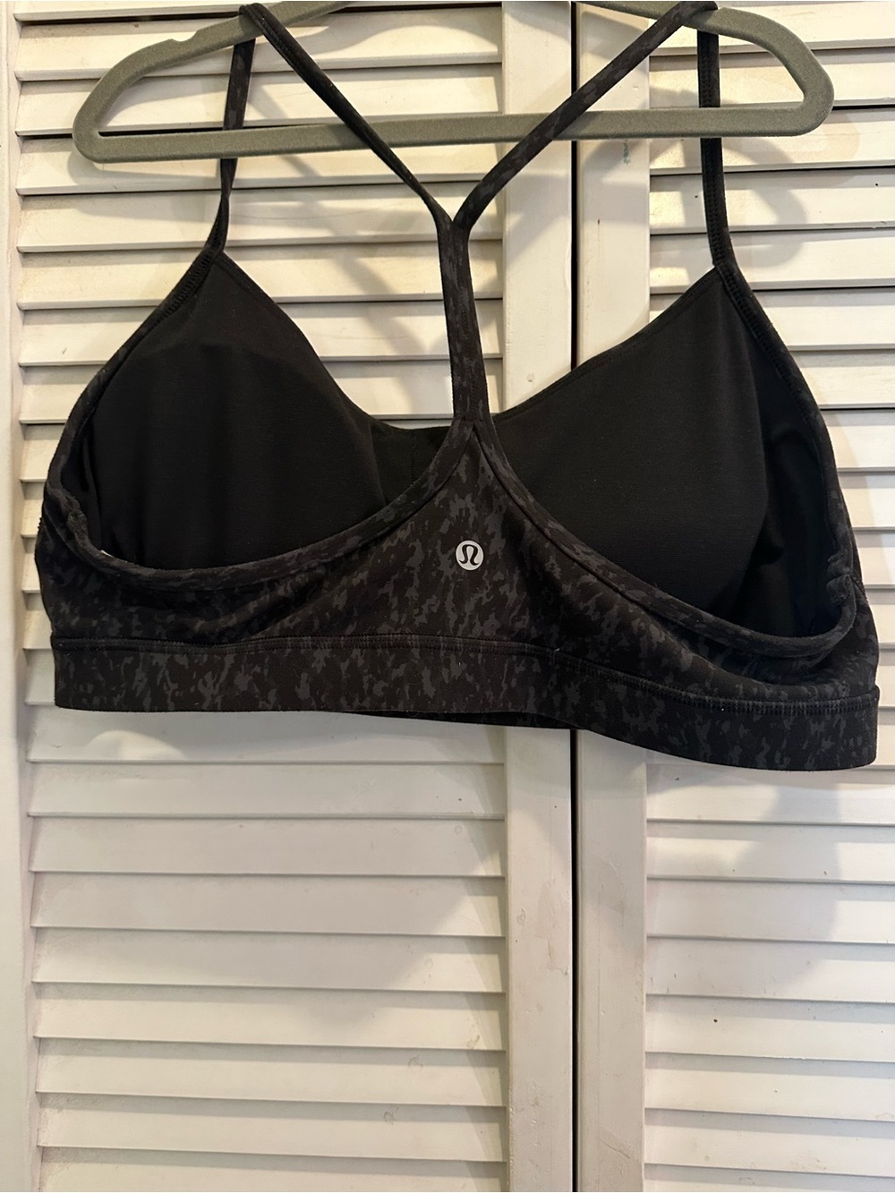 lululemon athletica Black/Charcoal Pattern Strappy Sports Bra